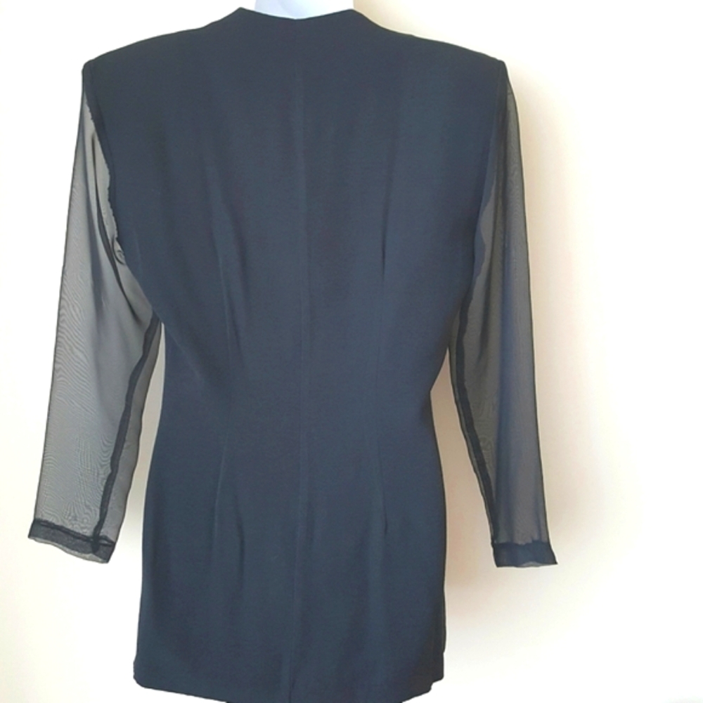 Vintage Sexy Jacket Sheer Sleeves 40s Style Retro Dressy  Size 7 Junior V Neck - Picture 4 of 8